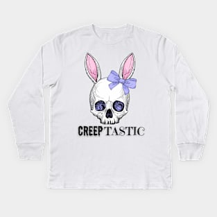 CreepTastic Skull Easter Bunny Kids Long Sleeve T-Shirt